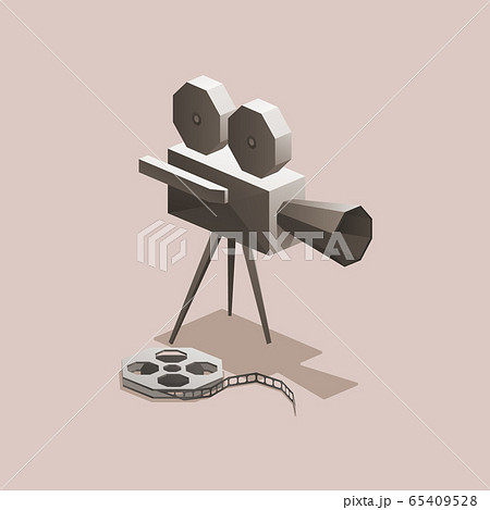 movie camera isometric polygons 65409528