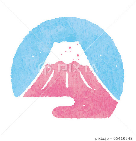 富士山　桃色　スタンプ　ハンコ 65410548
