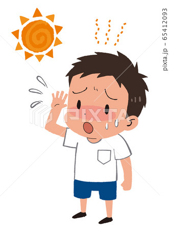 イラスト素材：男の子　子供　熱中症 65412093