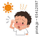 イラスト素材：男の子　子供　熱中症 65412097