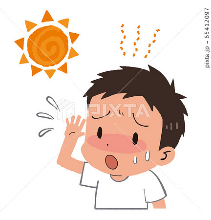 イラスト素材：男の子　子供　熱中症 65412097