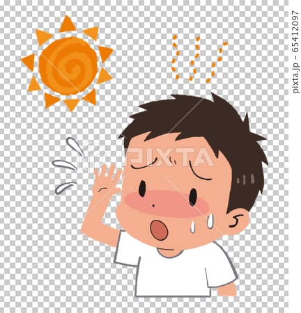 イラスト素材：男の子　子供　熱中症 65412097