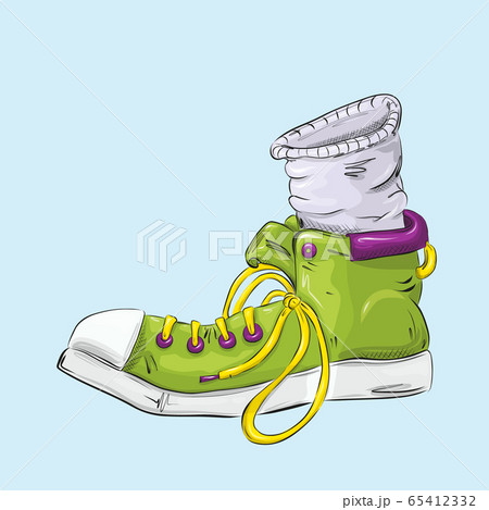 Shoes for travel and brisk walking. Cartoon style. 65412332