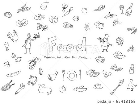 フード　手描き　イラスト 65413168