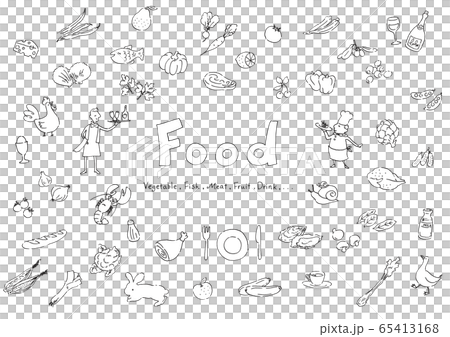 フード　手描き　イラスト 65413168