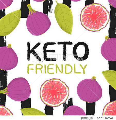 poster with keto friendly lettering and cute fig 65418258