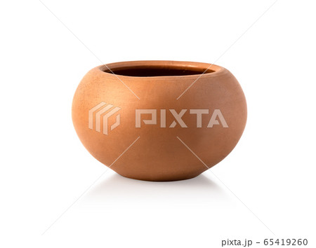 Empty ceramic brown flower pot 65419260