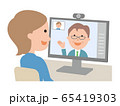 ウェブ面接を受ける女性 男性面接官 65419303
