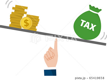 給料と税金のバランスイメージのイラスト素材