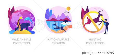 Wildlife defence, fauna care, environmental conservation vector concept metaphor. Wildlife defence, fauna care, environmental conservation vector concept metaphor. 65419795