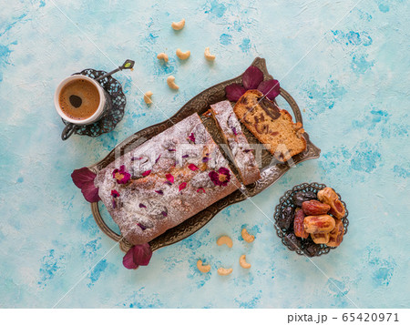 Dessert homemade cupcake with dates and nuts Dessert homemade cupcake with dates and nuts 65420971