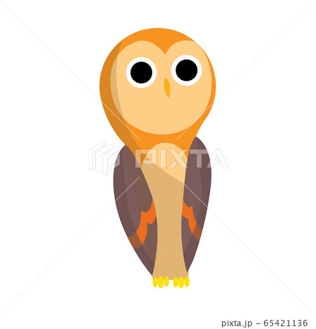 Cute funny owl. Forest bird. Decorative and style toy, doll. Happy and joyful bird in flat style. Isolated children cartoon illustration, for print or sticker Cute funny owl. Forest bird. Decorative and style toy, doll. Happy and joyful bird in flat style. Isolated children cartoon illustration, for print or sticker 65421136