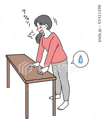 尿漏れで焦る女性のイラストのイラスト素材