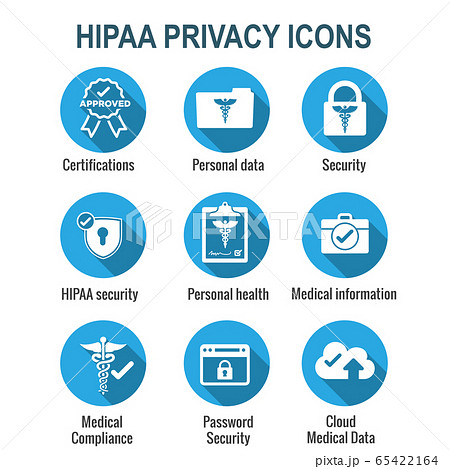 HIPAA Compliance icon set with hippa image 65422164