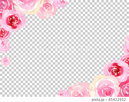 ピンクのバラの飾り枠のイラスト素材