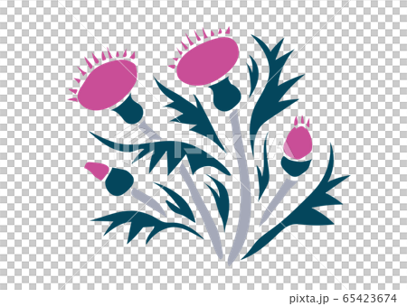 矢量日本材料簡單的薊 65423674