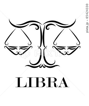 Line vector logo of scales. It is sign of libra zodiac. Line vector logo of scales. It is sign of libra zodiac. 65424330