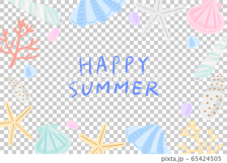 Summer greetings and shells and corals - Stock Illustration [65424505 ...