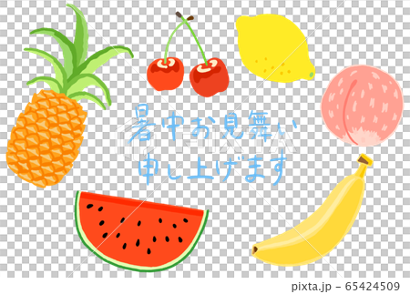 夏季賀卡與水果框架 夏季賀卡與水果框架 65424509