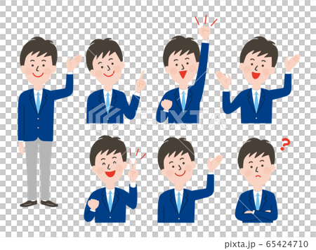 男子学生の表情バリエーション 65424710