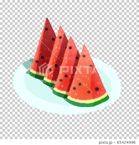 Illustration watermelon triangle platter 65424996