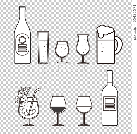 Drink-07alcohol-line white background 65425571