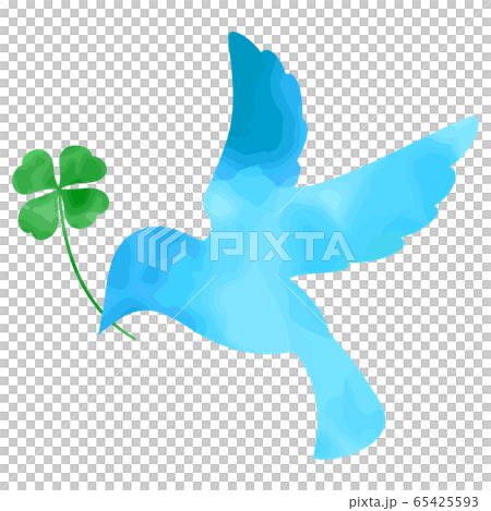 Blue bird clover watercolor 65425593