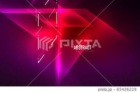 Dynamic neon shiny abstract background. Trendy abstract layout template for business or technology presentation, internet poster or web brochure cover, wallpaper 65426229