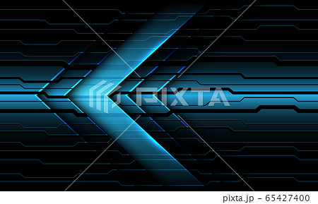 Abstract blue metallic arrow direction on dark circuit cyber pattern design modern futuristic technology background vector illustration. 65427400