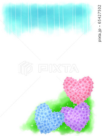 ハートの紫陽花の背景 3色a のイラスト素材
