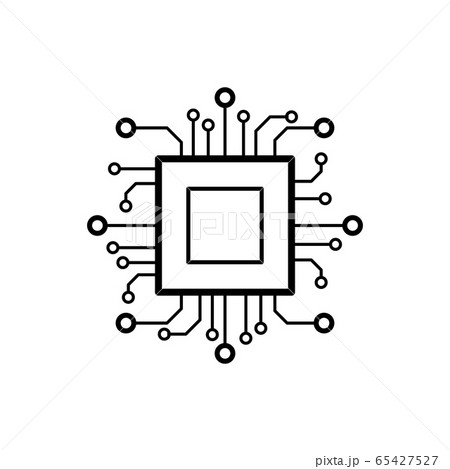 Processor chip vector icon for for graphic design, logo, web site, social media, mobile app, ui illustration 65427527