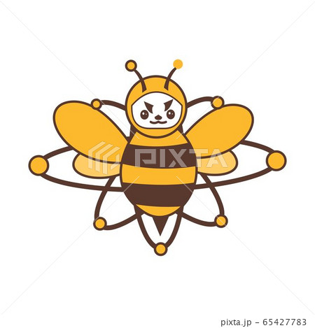 brave atomic bee funny character for logo and 65427783