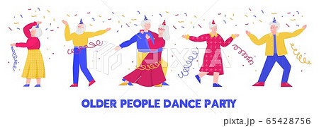 Older people dance vector illustration isolated on white background. Older people dance vector illustration isolated on white background. 65428756