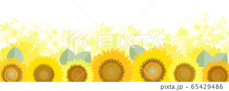 ひまわりと黄色い花々 65429486