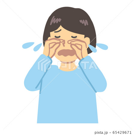 水色の服を着た/泣く女の子 65429671