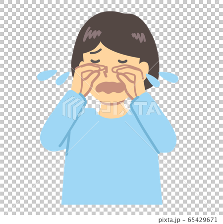 水色の服を着た/泣く女の子 65429671