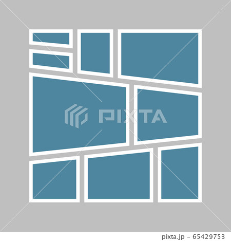Vector empty collage board nine images, photo 65429753
