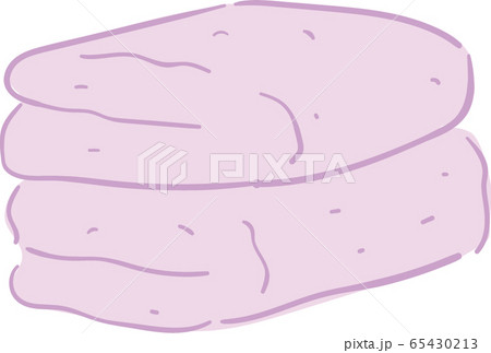 畳んだタオル ピンク色のイラスト素材