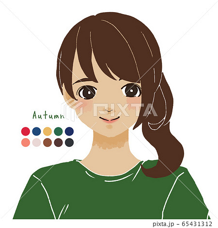 パーソナルカラーオータム色黒主線なしのイラスト素材