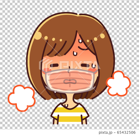 A woman with mask heat stroke 65432506