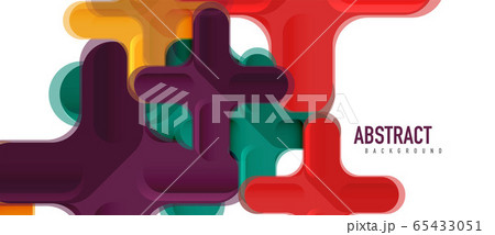 Glossy multicolored plastic style cross composition, x shape design, techno geometric modern abstract background. Trendy abstract layout template 65433051