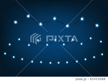 Blue garlands on dark background. Vector clipartのイラスト素材 [65433088] - PIXTA
