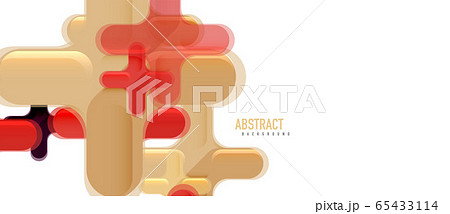 Glossy multicolored plastic style cross composition, x shape design, techno geometric modern abstract background. Trendy abstract layout template 65433114