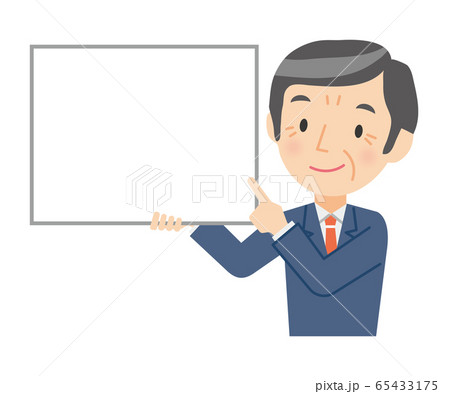 ボードを持ったシニアビジネスマン 65433175