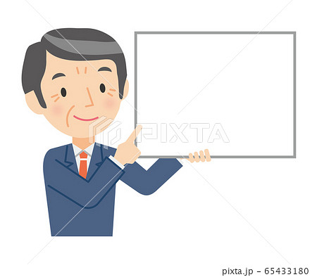 ボードを持ったシニアビジネスマン 65433180