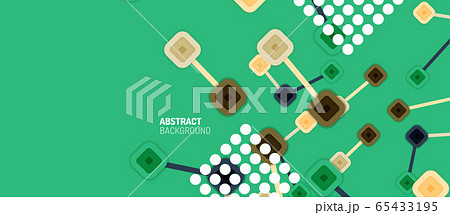 Abstract square dot connections, flat style multicolored geometric background for Wallpaper, Banner, Background, Card, Book Illustration, landing page or poster design 65433195