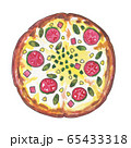 ピザの水彩画イラスト素材 65433318