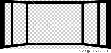 開いた窓 窓枠 フレーム 景色 マイホーム インテリア 壁 イラストのイラスト素材