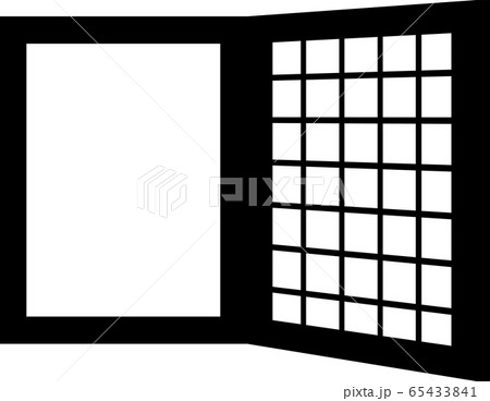 開いた窓 窓枠 フレーム 景色 マイホーム インテリア 壁 イラストのイラスト素材