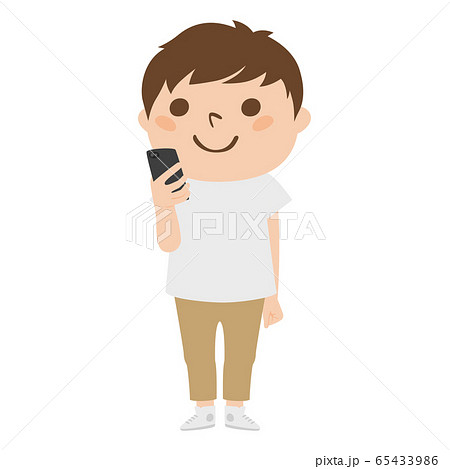 スマートフォンを持っている若い男性。 スマートフォンを持っている若い男性。 65433986
